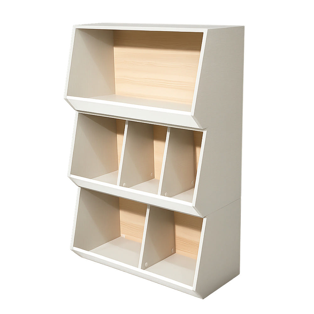 ชั้นวางของเล่นเด็ก FURDINI TORI 80 ซม. สี PINE OAK/ขาว/เทา
