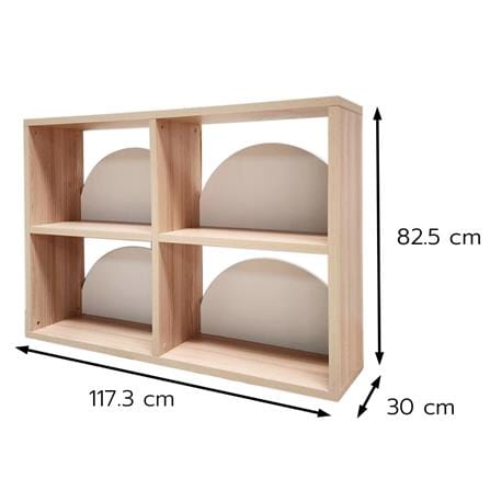 ชั้นวางของโล่ง 4 ช่อง FURDINI DEMI 117.3 ซม. สี PINE OAK/ขาว_5