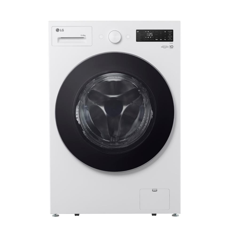 เครื่องซักอบผ้าฝาหน้า LG F2515RNEW 15/8 กก. 1100RPM อินเวอร์เตอร์ สีขาว