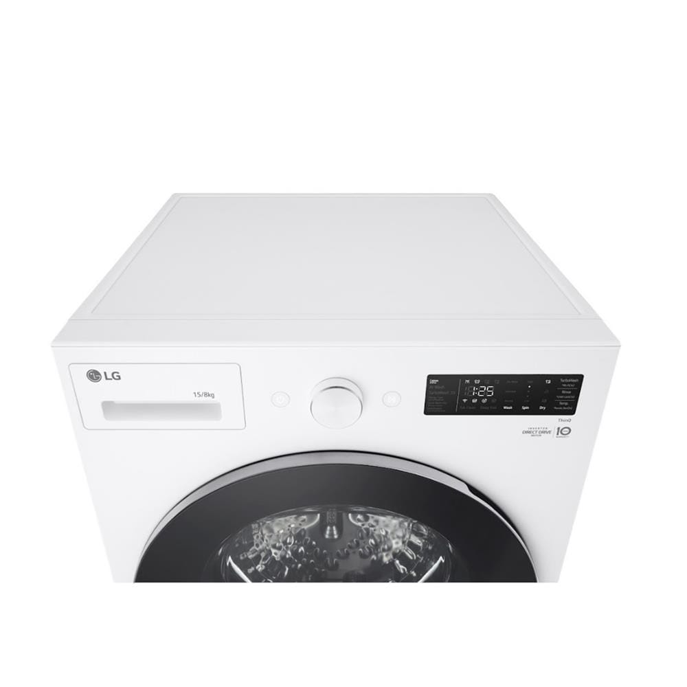 เครื่องซักอบผ้าฝาหน้า LG F2515RNEW 15/8 กก. 1100RPM อินเวอร์เตอร์ สีขาว
