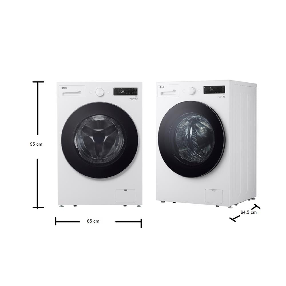 เครื่องซักอบผ้าฝาหน้า LG F2515RNEW 15/8 กก. 1100RPM อินเวอร์เตอร์ สีขาว