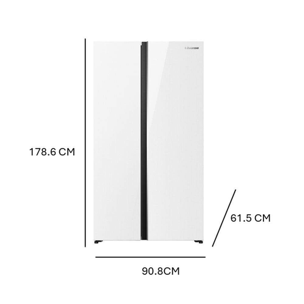 ตู้เย็น SIDE BY SIDE HISENSE RS708N4TWU 19.8 คิว กระจกขาว