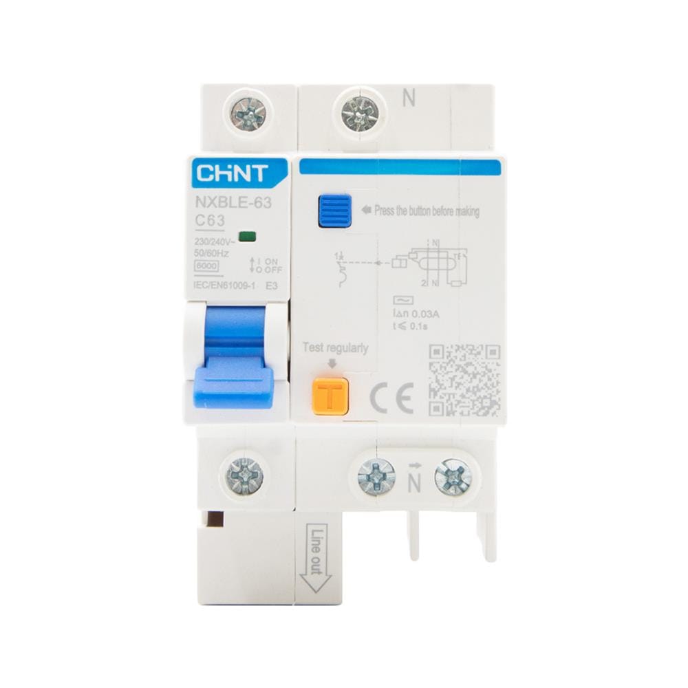 เมนเบรกเกอร์กันดูด 63 แอมป์ 1 โพล CHINT NXBLE-63