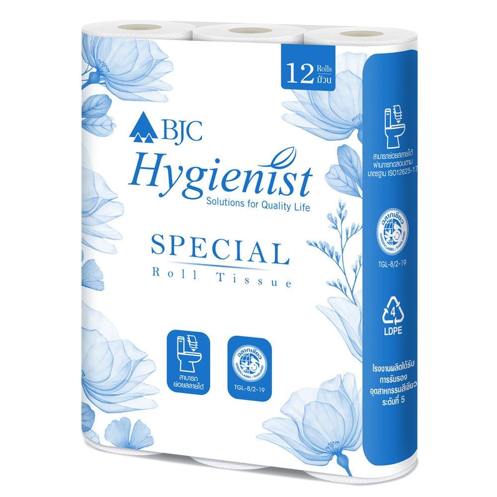 กระดาษชำระ BJC HYGIENIST SPECIAL (แพ็ก 12 ม้วน)