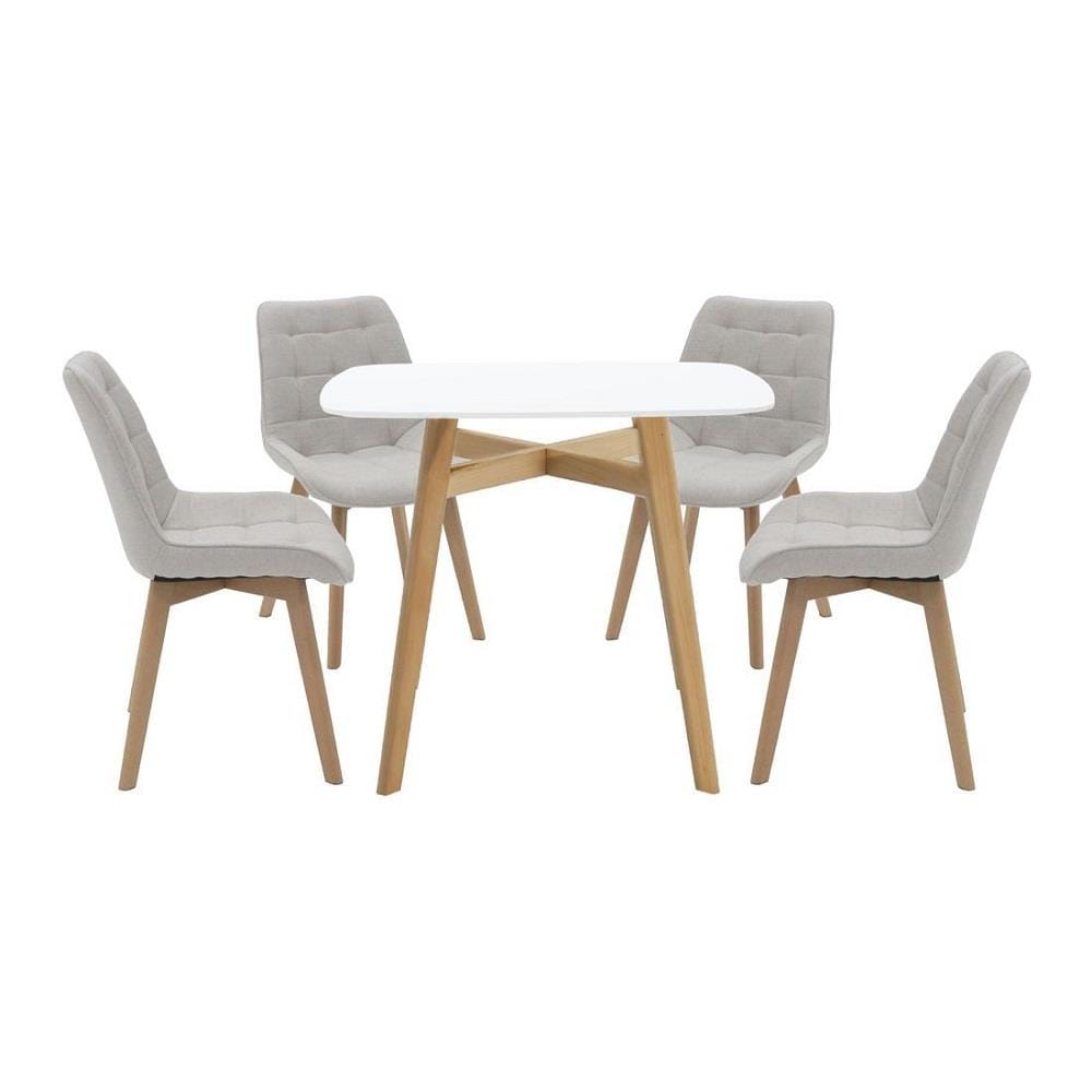ชุดโต๊ะทานข้าว 4 ที่นั่ง SB FURNITURE JANORA-A80&YAPER 59062990 สีขาว