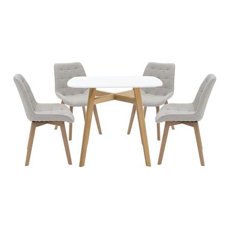 ชุดโต๊ะทานข้าว 4 ที่นั่ง SB FURNITURE JANORA-A80&YAPER 59062990 สีขาว_0