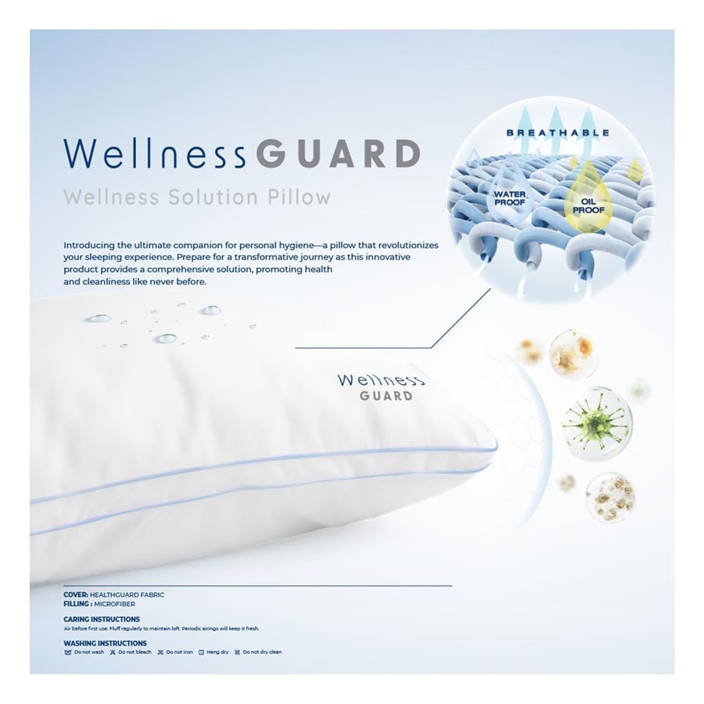 หมอนหนุน ไมโครไฟเบอร์ FROLINA WELLNESS GUARD M BAG 19x29 นิ้ว สีขาว