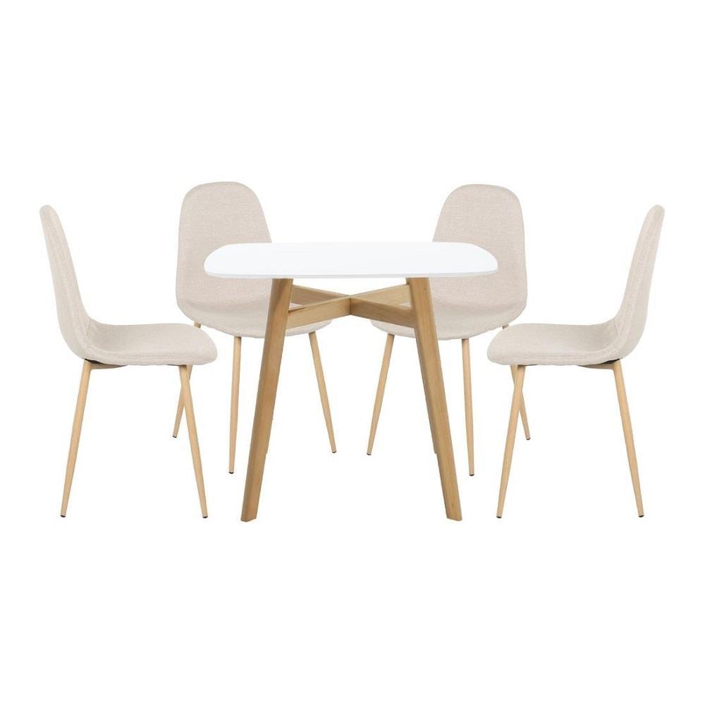 ชุดโต๊ะทานข้าว 4 ที่นั่ง SB FURNITURE JANORA-A80&LASTA 59062986 สีขาว