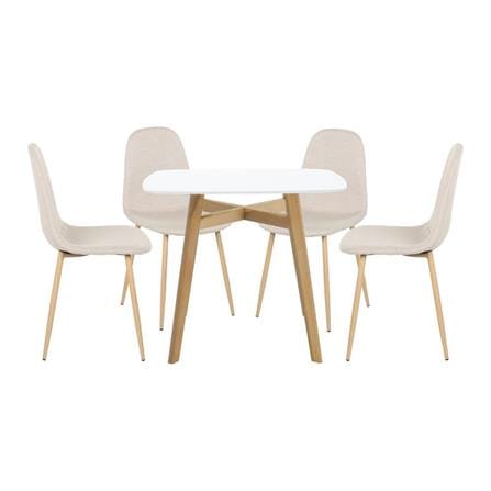 ชุดโต๊ะทานข้าว 4 ที่นั่ง SB FURNITURE JANORA-A80&LASTA 59062986 สีขาว_0