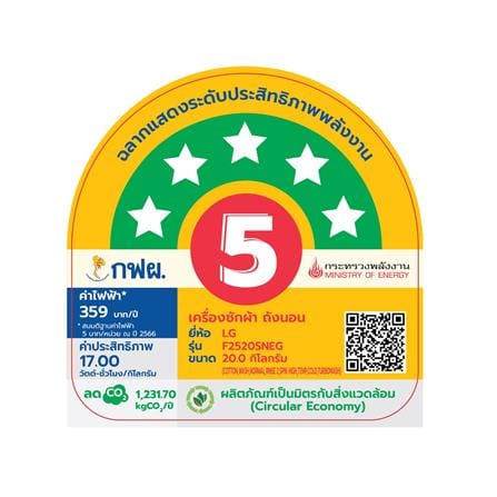 เครื่องซักผ้าฝาหน้า LG F2520SNEG 20 กก. 1100 RPM อินเวอร์เตอร์ สีเทาเข้ม_5