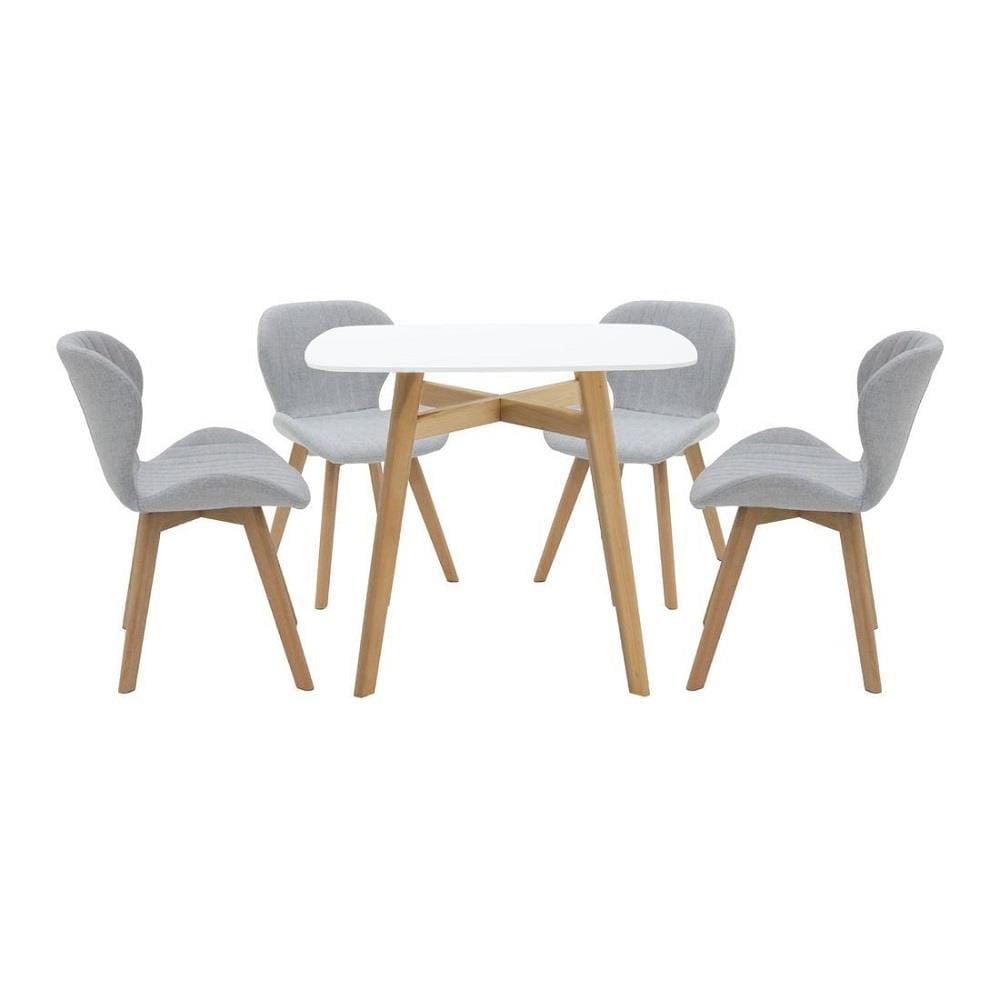 ชุดโต๊ะทานข้าว 4 ที่นั่ง SB FURNITURE JANORA-A80&YEARLING 59062988 สีขาว