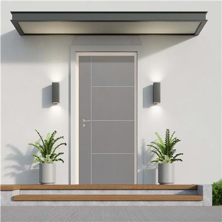 ประตูภายนอก UPVC MODERNWOOD MWNR004 90x200 ซม. สีเทา_3