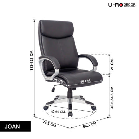 เก้าอี้สำนักงาน U-RO DECOR JOAN สีดำ_14
