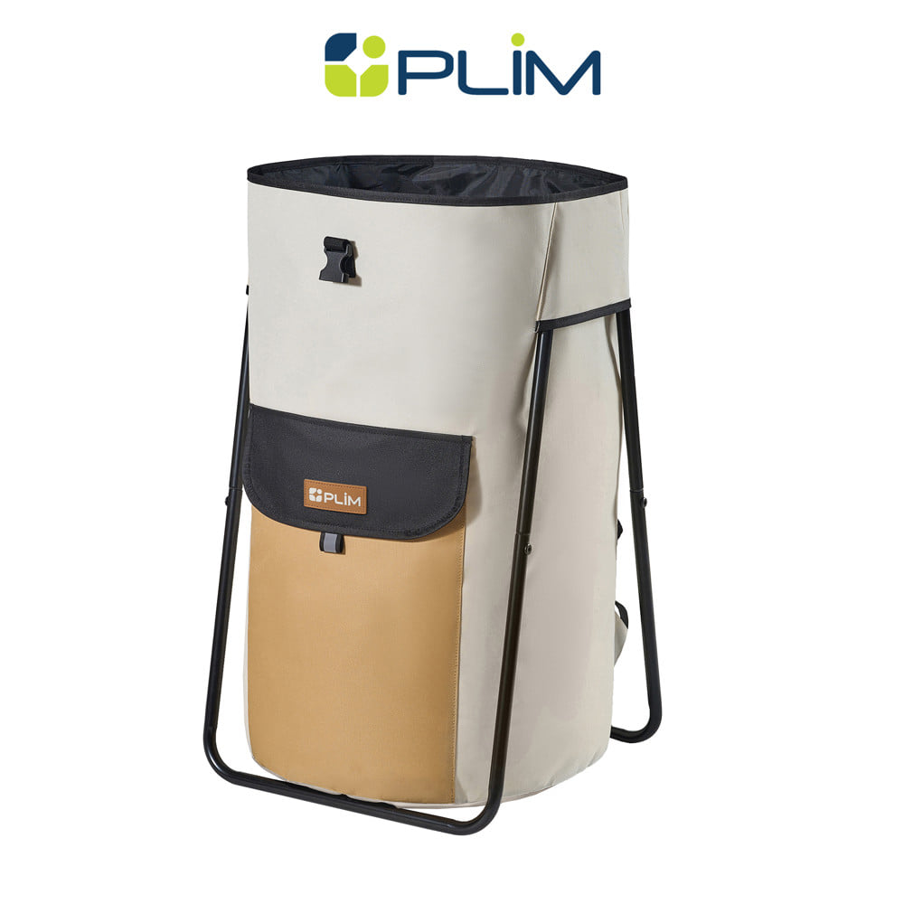 ถังผ้ากลมพร้อมขาตั้ง PLIM MOVA 40x67.5 ซม. สีเบจ