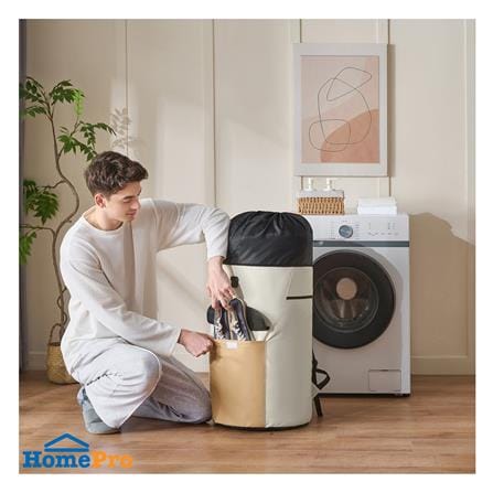ถังผ้ากลมพร้อมขาตั้ง PLIM MOVA 40x67.5 ซม. สีเบจ_6