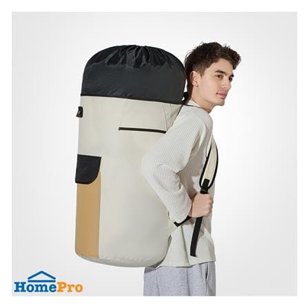 ถังผ้ากลมพร้อมขาตั้ง PLIM MOVA 40x67.5 ซม. สีเบจ_7