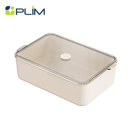 กล่องจัดเก็บผ้า มีฝา PLIM BRIX สีเบจ_0