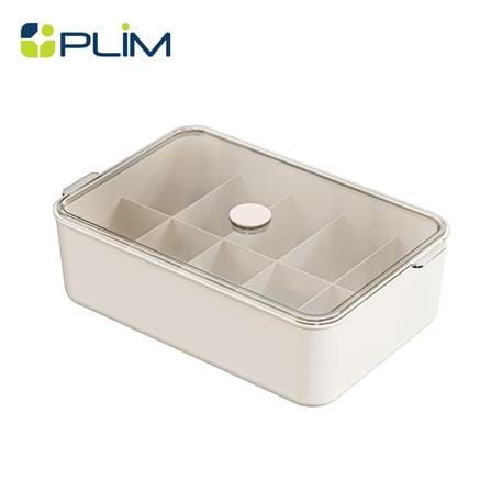 กล่องจัดเก็บผ้า มีฝา 10 ช่อง PLIM BRIX สีเบจ_0