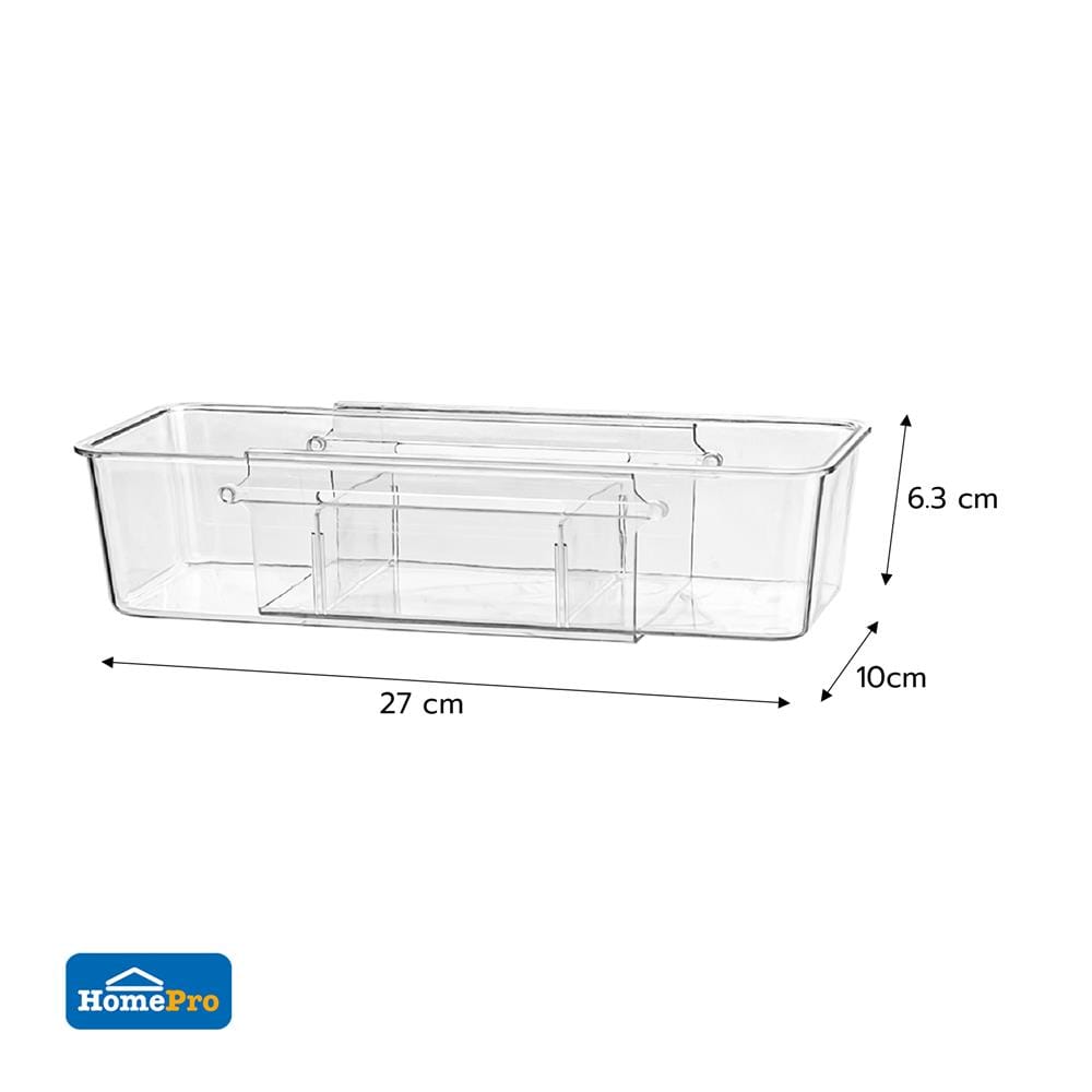 กล่องเก็บของปรับขนาดได้ KECH GLOSSY SIZE M สีใส