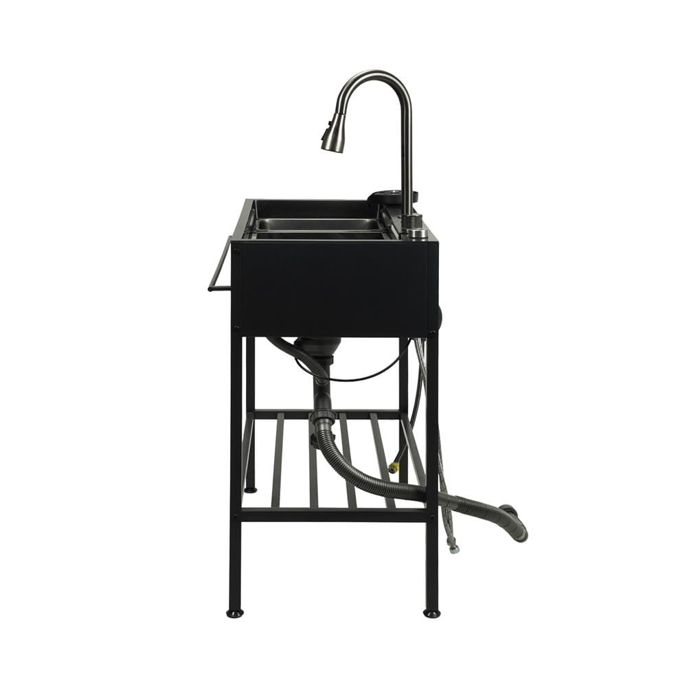 ซิงค์ขาตั้ง 1 หลุม KUCINE KURO8245 สีเทาดำ