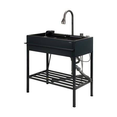 ซิงค์ขาตั้ง 1 หลุม KUCINE KURO8245 สีเทาดำ_2