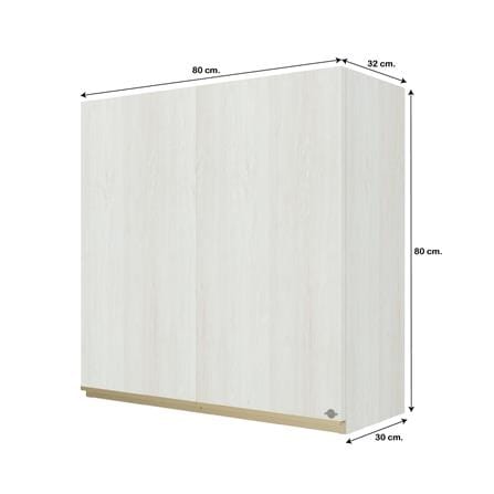 ตู้แขวนคู่ JUPITER JUVENTAS 80x80 ซม. สี SNOW WOOD_4