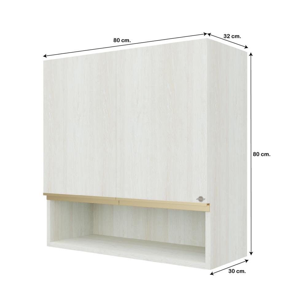 ตู้แขวนคู่ D2 JUPITER JUVENTAS 80x80 ซม. สี SNOW WOOD