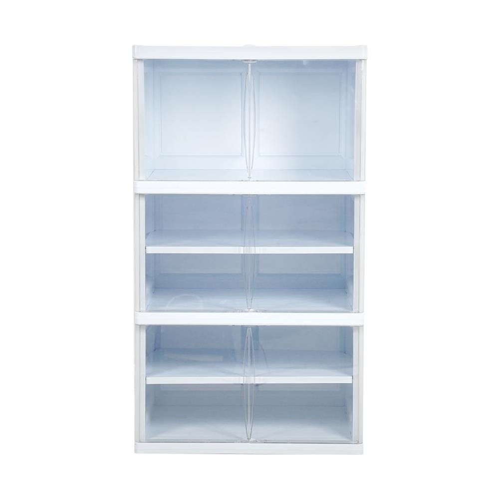 ตู้บานเปิด 3 ชั้น STACKO NOBI 70x50x122ซม. สีขาว/ใส