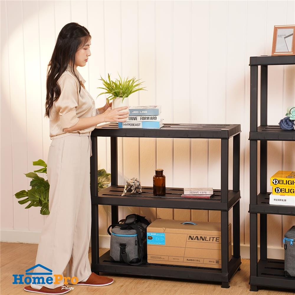 ชั้นวางของ 3 ชั้น STACKO DRUNO 90x44x136 ซม. สีดำ