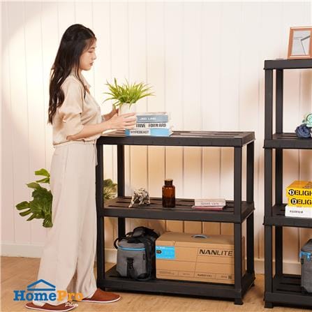 ชั้นวางของ 3 ชั้น STACKO DRUNO 90x44x136 ซม. สีดำ_4