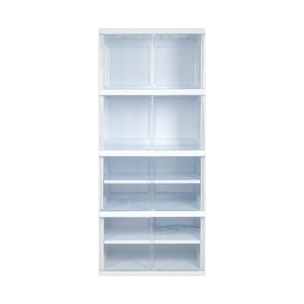 ตู้บานเปิด 4 ชั้น STACKO NOBI 70x50x162 ซม. สีขาว/ใส