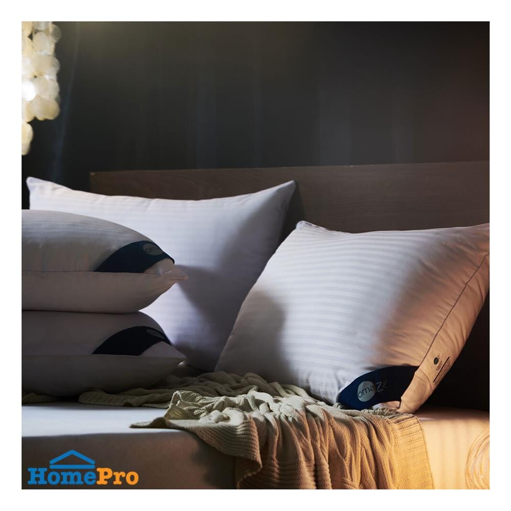 หมอนหนุน ไมโครไฟเบอร์ OMAZZ LOFTY S25 20x30 นิ้ว สีขาว