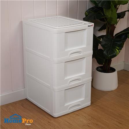 ตู้ลิ้นชัก 3 ชั้น STACKO MARU 41.8x50.9x77 ซม. สีขาว_6