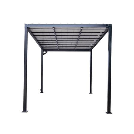 โรงจอดรถสำเร็จรูป หลังคาไวนิล มีรางน้ำฝน เสาธรรมดา SUNSHIELD 3x5 เมตร_2