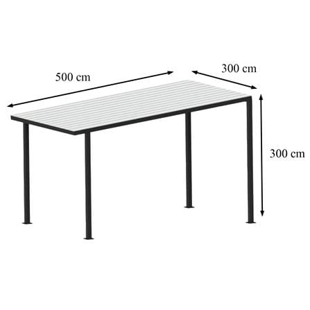 โรงจอดรถสำเร็จรูป หลังคาไวนิล ไม่มีรางน้ำฝน เสาธรรมดา SUNSHIELD 3x5 เมตร_7