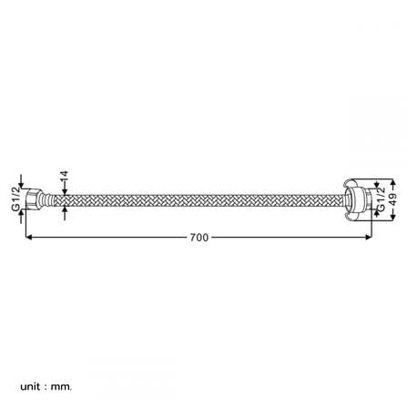 สายน้ำดีโพลิเมอร์น้ำอุ่น-น้ำเย็น RASLAND RA PET-70-28 27.6 นิ้ว_1