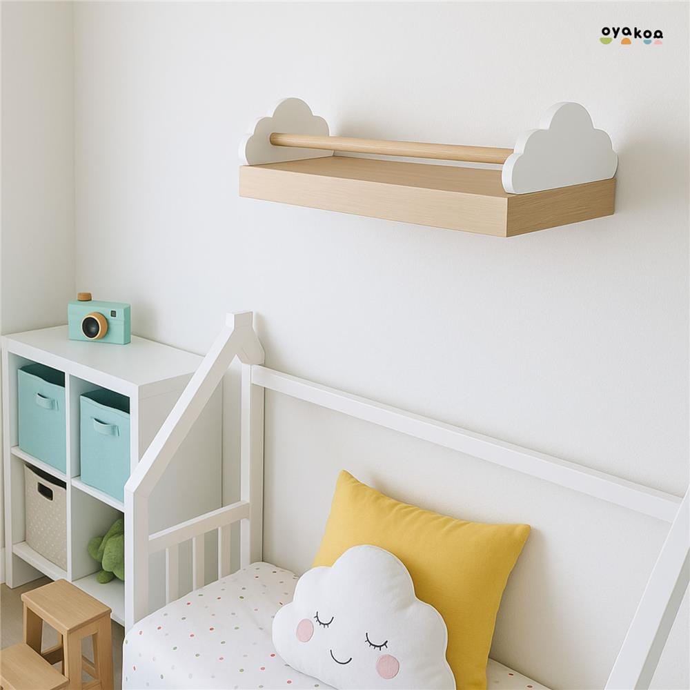 ชั้นแขวน OYAKOO MIA CLOUDY 60 ซม. สีขาว/โอ๊ค