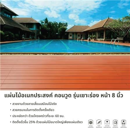 แผ่นบอร์ดเซาะร่อง 8 นิ้ว CONWOOD 2x120x240 ซม. สีธรรมชาติ_4