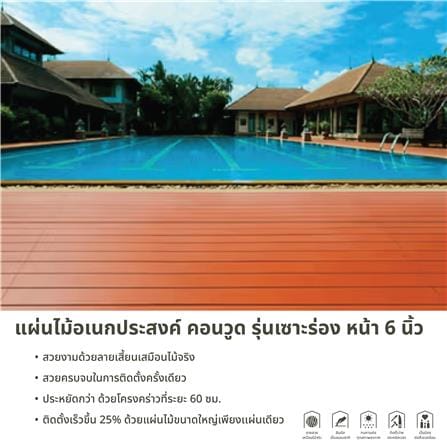 แผ่นบอร์ดเซาะร่อง 6 นิ้ว CONWOOD 2x120x240 ซม. สีธรรมชาติ_5
