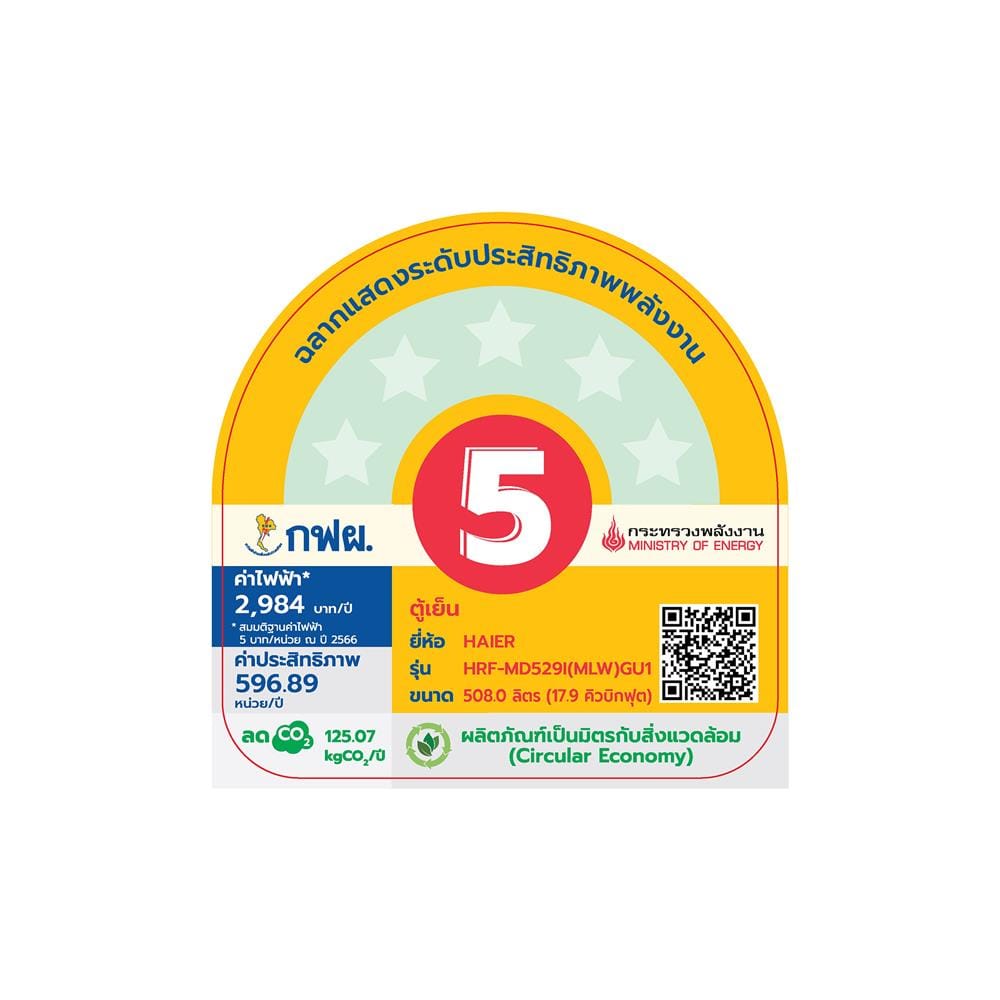 ตู้เย็น MULTI DOOR HAIER HRF-MD529I(MLW)GU1 17.9 คิว สีขาวครีม