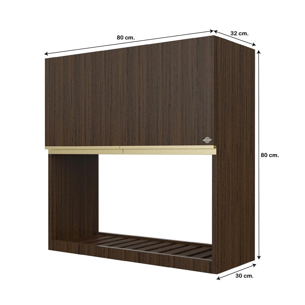 ตู้แขวนคว่ำจาน JUPITER JUVENTAS DARK TEAK 80x80 ซม.