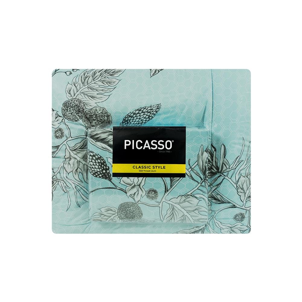 ชุดผ้าปูที่นอน 5 ฟุต (ชุด 6 ชิ้น) PICASSO CLASSIC STYLE GREEN MINT