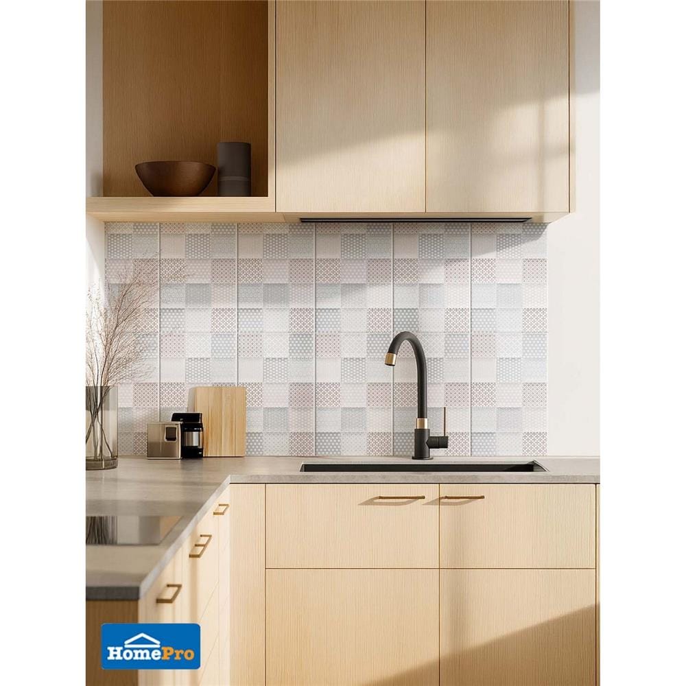 กระเบื้องผนัง 10x16 นิ้ว SOSUCO ศาลายา สีเทา A 1 ตร.ม.