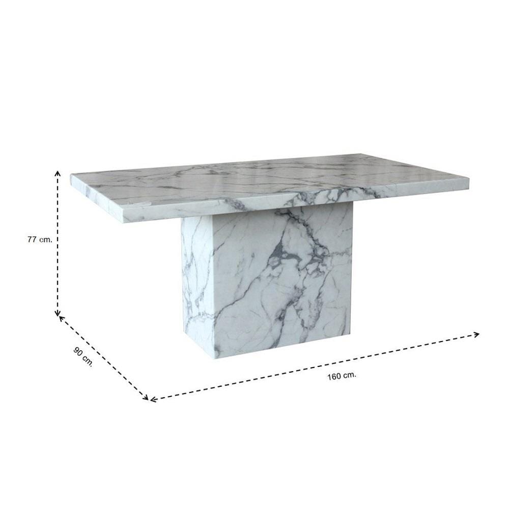 โต๊ะทานข้าว SB FURNITURE FLATTINUM 19068873 160 ซม. สีขาว