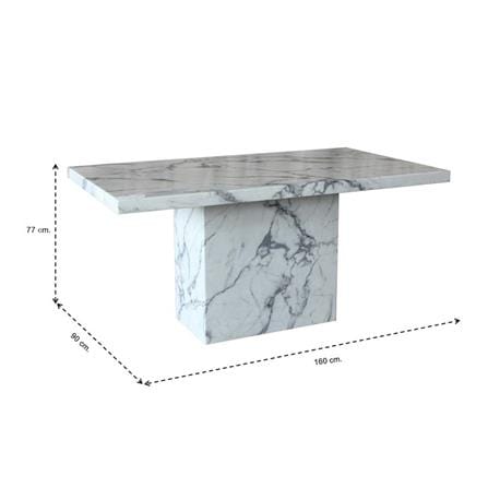 โต๊ะทานข้าว SB FURNITURE FLATTINUM 19068873 160 ซม. สีขาว_3