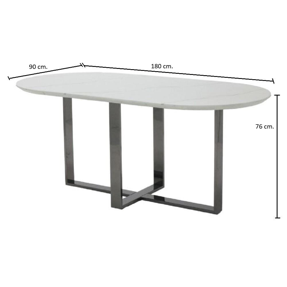 โต๊ะทานข้าว SB FURNITURE SESANY 19235383 180 ซม. สีขาว