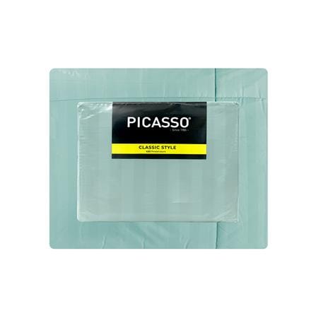ชุดผ้าปูที่นอน 5 ฟุต (ชุด 6 ชิ้น) PICASSO CLASSIC STYLE IRIS สี GREENMINT_6