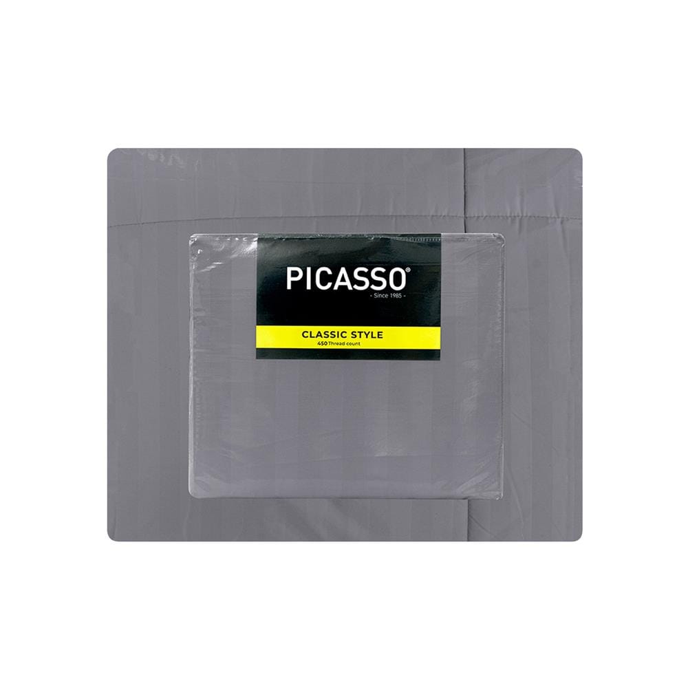 ชุดผ้าปูที่นอน 5 ฟุต (ชุด 6 ชิ้น) PICASSO CLASSIC STYLE IRIS สี GREY