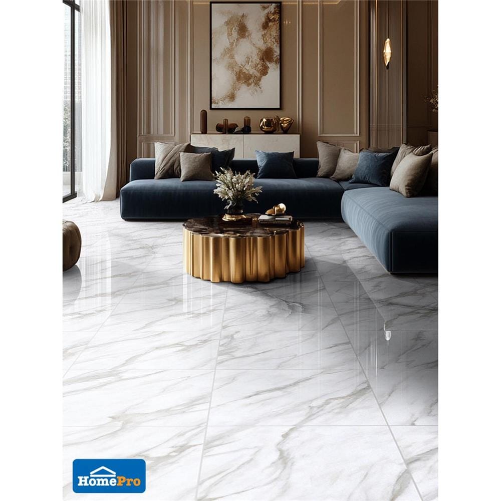 กระเบื้องพื้นพอร์ซเลน 60x60 ซม. DURAGRES เพอร์ลาโต ขาว A 1.44 ตร.ม.
