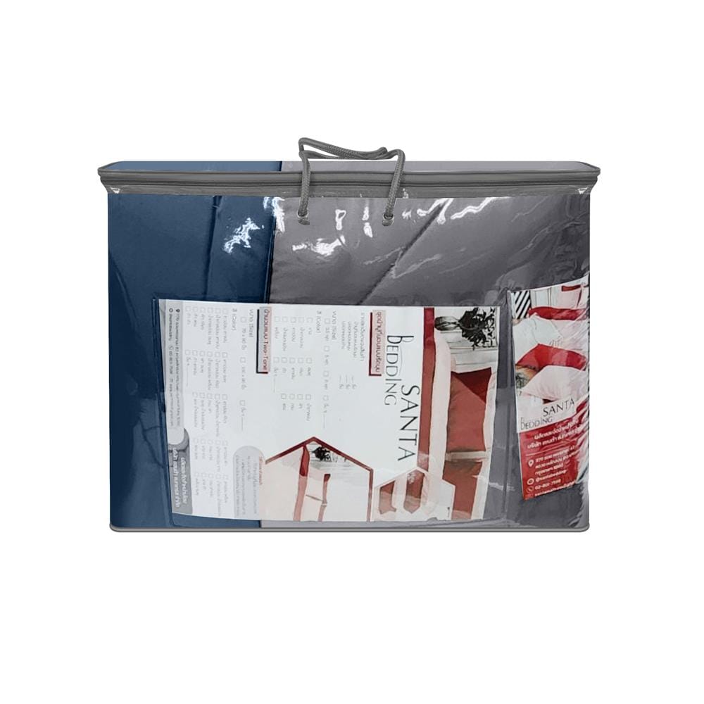 ผ้านวม SANTA BEDDING 100x90 นิ้ว สี GREY/NAVY BLUE